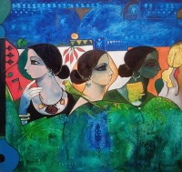 Abrar Ahmed, 36 x 36 Inch, Oil on Canvas, Figurative Painting, AC-AA-585
